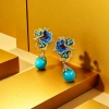 【SUGEBEINI】 Enamel colored earrings replicate the court's Hundred Flowers Banquet. Each flower is a wearable work of art ZEH00115 details Picture